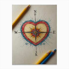 Heart Compass 19 Canvas Print