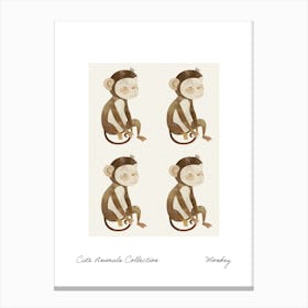Cute Animals Collection Monkey 1 Canvas Print