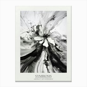 Symbiosis Abstract Black And White 5 Poster Canvas Print