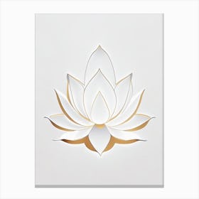 White Lotus Retro Minimal 7 Canvas Print