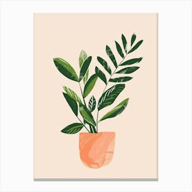 Zz Plant Minimalist Illustration 15 Canvas Print