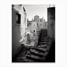 Matera, Italy,  Black And White Analogue Photography  2 Canvas Print