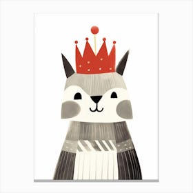Little Raccoon 1 Wearing A Crown Canvas Print