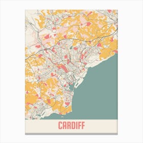 Cardiff Map Poster Canvas Print