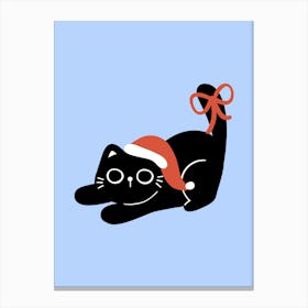 Santa Cat cute christmas illustration 4 Canvas Print