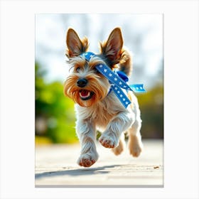 Yorkshire Terrier Puppy Running Canvas Print