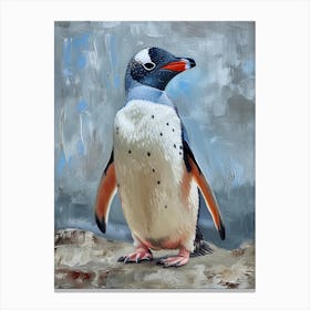Adlie Penguin Livingston Island Oil Painting 2 Canvas Print