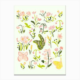 Butterflies and Botanicals Canvas Print