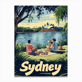 Aihrgdesign A Retro Travel Poster For Sydney Canvas Print