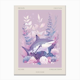 Purple Nurse Shark Illustration 3 Poster Canvas Print