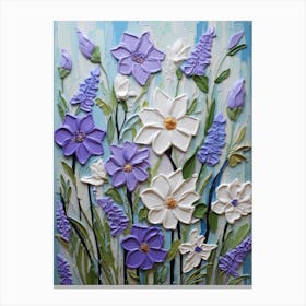 Purple And White Flowers Canvas Print