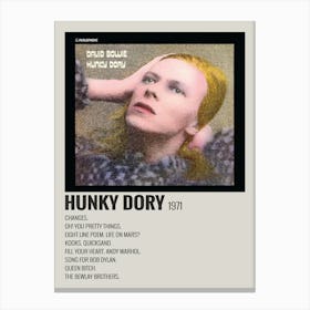 David Bowie Album Cover Hunky Dory Canvas Poster Wall Art Decor 1 Canvas Print