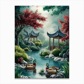 Chinese Ducks Canvas Print