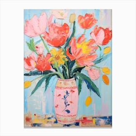 Flower Painting Fauvist Style Peony 3 Canvas Print