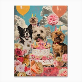 Dog Birthday Party Collage 2 Canvas Print
