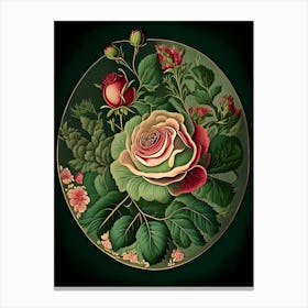 Rose Wildflower Vintage Botanical 2 Canvas Print