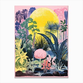 Colourful Botanical Risograph Style 19 Canvas Print