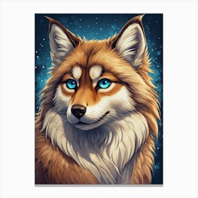 Wolf With Blue Eyes Canvas Print