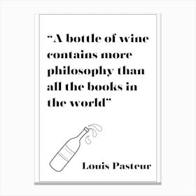Wine Philosophy White Canvas Print