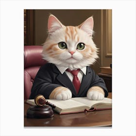 Cat In A Suit Cat lover Canvas Print