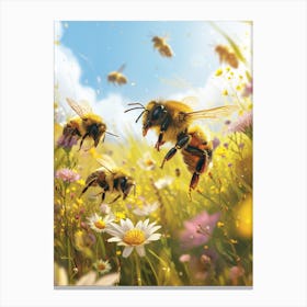 Halictidae Bee Realism Illustration 14 Canvas Print