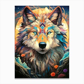 Wolf Intricate Native Canvas Print