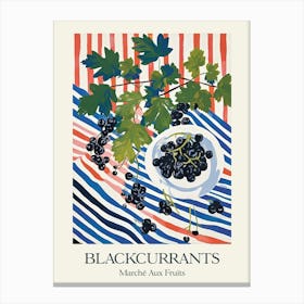 Marche Aux Fruits Blackcurrants Fruit Summer Illustration 2 Canvas Print