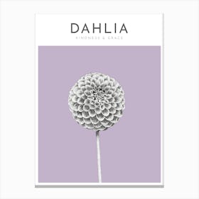 Dahlia Print Modern Flower Poster Bamber Prints Canvas Print