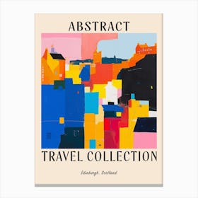 Abstract Travel Collection Poster Edinburgh Scotland 3 Canvas Print