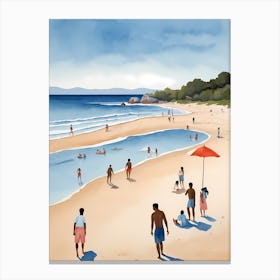 People On The Beach Painting (43) Canvas Print