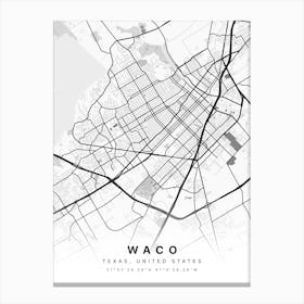 Waco Texas Usa White Map Toile