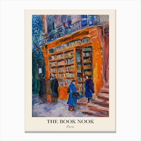 Paris Book Nook Bookshop 2 Poster Canvas Print