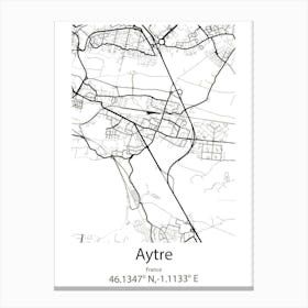 Aytre,France Minimalist Map Canvas Print