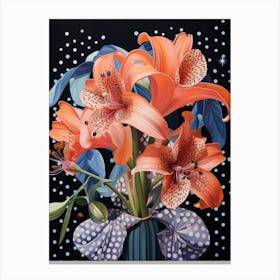 Surreal Florals Amaryllis 2 Flower Painting Canvas Print