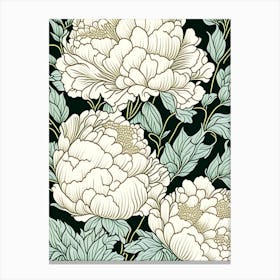 Command Performance Peonies 2 Drawing Canvas Print