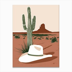 Cactus And Hat Canvas Print