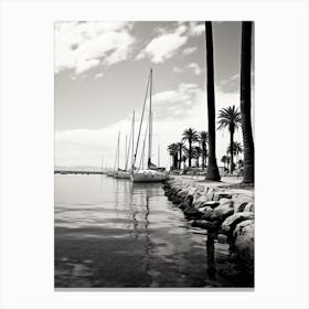 Cannes, France, Mediterranean Black And White Photography Analogue 1 Canvas Print