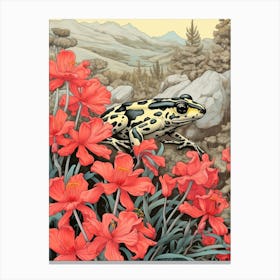 Poison Dart Frog Vintage Botanical 2 Canvas Print