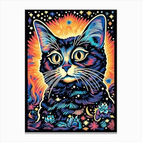 Galactic Pawpulse, Psychedelic Cats series Canvas Print