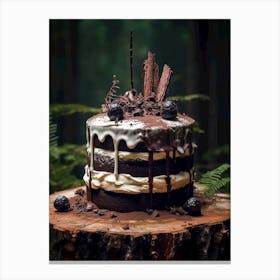 Chocolate Cake In The Forest sweet food Canvas Print