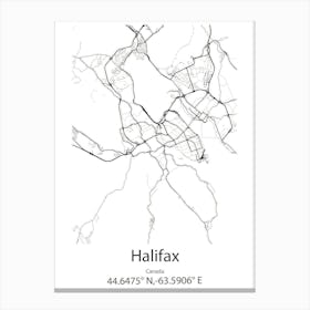 Halifax,Canada Minimalist Map Canvas Print