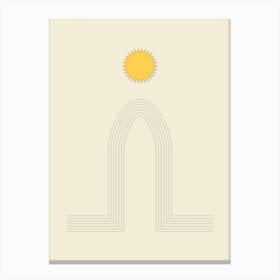 Sun And Tracers Abstract Minimal Canvas Line Art Print