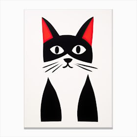 Abstract Cat-titude: Cubist Minimalism Unleashed Canvas Print