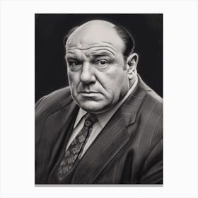 Gangster Art Tony Soprano The Sopranos B&W Canvas Print