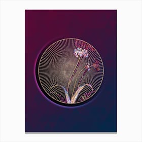 Abstract Spring Garlic Mosaic Botanical Illustration Canvas Print