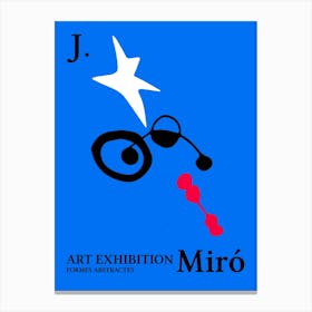 Joan Miro Blue Poster Inspired Canvas Print