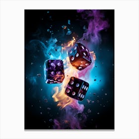 Dices On Fire Stock Photo Canvas Print