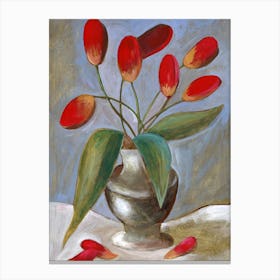 Seven Red Tulips - Anton Maliar art painting floral flowers vertical living room bedroom Canvas Print