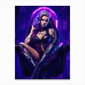 Cyberpunk Girl Queen Canvas Print