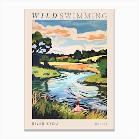 Wild Swimming At River Stou Dorset 2 Poster Canvas Print